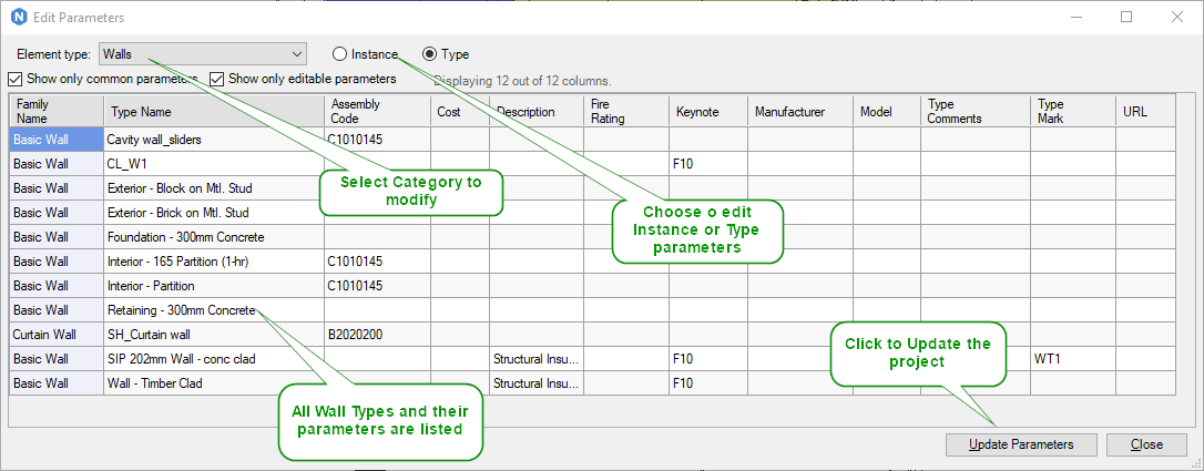 How to edit parameters on multiple elements - create customised edits ...
