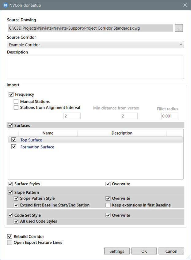 21 APR Control your corridors with Naviate Infrastructure corridor project support folder setup