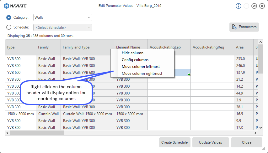 21 SEP Revit Edit Parameter Value columns reordering and visibility 12