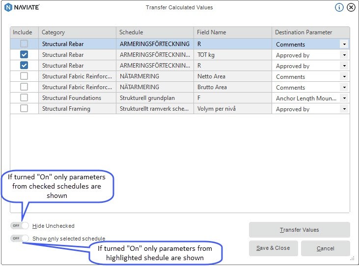 Symetri Naviate Transfer Calculated Value 2