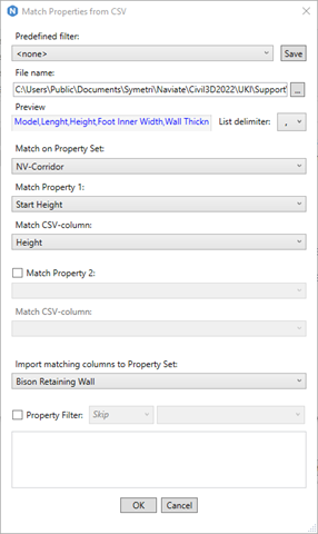 22 Q1 JAN 18 SYMTECH Naviate How to use property set and match properties to solids for retaining wall in Naviate Civil 3D - match property sets 2