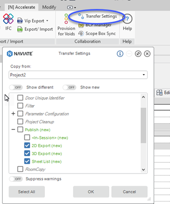 22 Q4 SYMTECH Naviate Revit blog NOV 3 Make your Naviate for Revit work smarter with pre-configuration - transfer settings